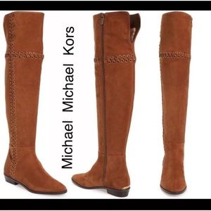Michael Kors Malin Caramel Suede Over the Knee boots size 10